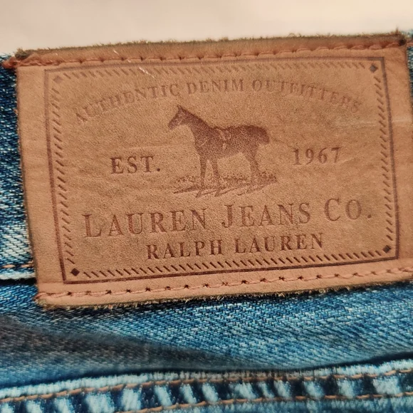 Ralph Lauren Distressed Light Blue Patchwork Jeans - Picture 6 of 14